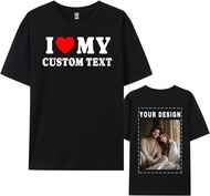 Custom I Heart Shirt Add Text Tshirt Milk Silk Photo - I Love My Girlfriend Boyfriend Custom T Shirt