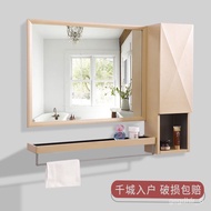 From China💝QMAluminum Alloy Bathroom Mirror Wall Hanging Toilet Dressing Mirror Toilet Mirror with Shelf Bathroom Mirror