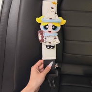 The Powerpuff Girls Cute Plush Doll Car Safety Belt Shoulder Pad Cover Car Interior Ornaments New Ca