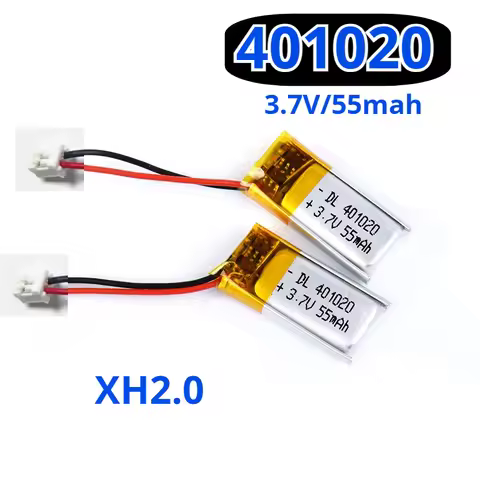 401020 3.7V 55mAh Hium Polymer LiPo Rechargeable Battery for Mp3 Headphone Recorder Bluetooth Headse