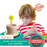 Kids Pottery Wheel Art &amp; Craft Kit AirDry Clay Refill 12 Color Paint Toy Education Activity Children Seni Tembikar Tanah