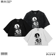 TISSATSU Crop Top My Chemical Romance Oversize Washed / Wash Crop Tee Slimfit MCR-57