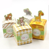 Baby shower doorgift box - Jungle animal favor box birthday berkat aqiqah