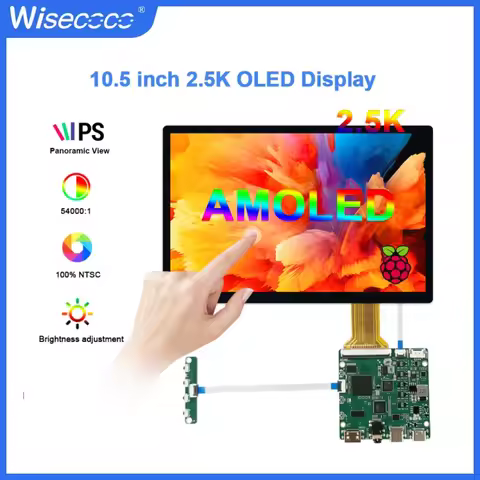 Wisecoco 10.5 inch OLED Display Capacitive Touchscreen 2560x1600 2.5k AMOLED IPS Screen for Raspberr