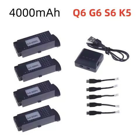 Drones Battery 3.7V 4000mAh for Q6 S6 G6 T6 K5 8K RC Quadcopter Spare Parts For G6 Pro Rechargeable 