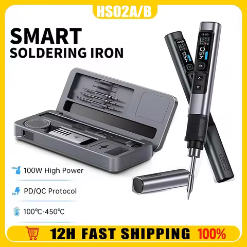 FNIRSI HS-02A HS-02B Intelligent Electric Soldering Iron 24V 100-450 ℃ Welding Material Repair Platf
