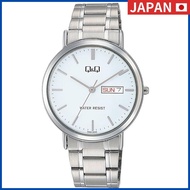 CITIZEN Q&amp;Q Standard Analog Bracelet Watch with Date and Day Display in White A202-201 for Men from Japan