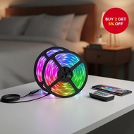 Flexible RGB LED Strip Lights - 5V USB Bluetooth App Control, Color Changing, 24-Key Remote for TV B
