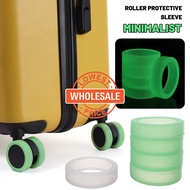 [ Wholesale ]Fluorescence Luggage Wheels Wheels Caster / Suitcases Reduce Noise Wheels Cover Travel Accessories/ Suitcase Wheels Protector / Luggage Wheels Silicone Caster Shoes