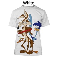 Men Women Cool Wile E. Coyote & Road Runner 3D Printing T-Shirt|Cartoon Street Wear Short-Sleeved T-