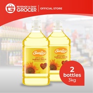 SunLico Pure Sunflower Seed Cooking Oil 3kg (2 x 3kg) 2 Bottles