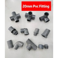 20mm(3/4") PVC Fitting Connector Socket Elbow Tee PT Socket Valve Socket End Cap Tank Connector PVC Pipe
