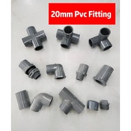 20mm(3/4") PVC Fitting Connector Socket Elbow Tee PT Socket Valve Socket End Cap Tank Connector PVC 