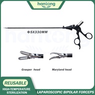 medical Reusable Laparoscopic Bipolar Maryland Forceps  Electrocoagulation Forceps Bipolar Grasper F