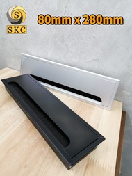 ช่องร้อยสายไฟ อลูมิเนียม 80 x 280  mm  สี่เหลี่ยม  ช่องร้อยสายปริ้นเตอร์ โต๊ะทำงาน โต๊ะคอม สีดำ สีอลูมิเนียม SKC