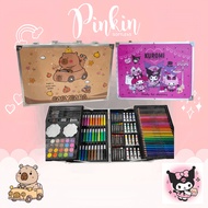 CRAYON ART SET 145 PCS CAPYBARA & KUROMI/ CHILDREN'S COLORING CRAYON SET SUITABLE CHILDREN'S PAINTIN