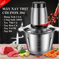Multifunctional 4-Blade Stainless Steel Meat Grinder, 250W Capacity - Grind Meat, Grind Garlic, Grin