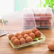 其他品牌 - 廚房15格雞蛋盒雪櫃保鮮盒 便攜野餐雞蛋收納盒塑膠雞蛋盒 食物儲存容器 保鮮盒