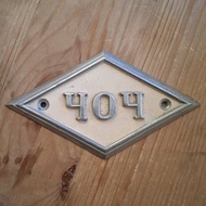 公寓 404 房門辦公室號碼標示 — 復古房屋金屬號碼牌