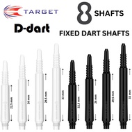 TARGET 8 SHAFTS DARTS FLIGHT - Black/White/Clear Regular Fixed Shaft Dart Flights 3Pcs/Pack