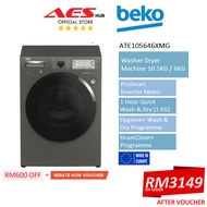 Beko Washer Dryer Machine 10.5KG Wash 6KG Dry Front Load Washing Machine Dryer 2 in 1 Combo 洗衣机 ATE105646XMG