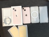 🔋90% 粉色 iPhone 13mini 128G 99新 原盒、全新原廠充電線、Mage safe 磁吸保護殼、 防窺片螢幕貼