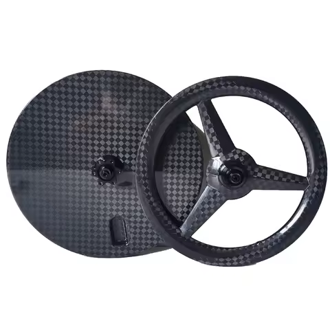 Brompton Bike Carbon Disc Wheelset, 16in, 3-Spokes, Disc Brake Ready, High Performance Tri-spoke