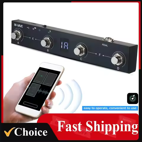 M-VAVE Chocolate MIDI Controller BT Rechargeable 4 Buttons MIDI Controller Pedal APP Control with Wi