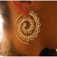️ [SG SELLER] ️ Boho Spiral Brass Gypsy Earrings Tribal Ethnic Festival Jewellery Indian Hoops