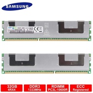 Samsung 32GB 4RX4 PC3L-10600R DDR3L-1333MHz 240Pin ECC Registered Server Memory RAM