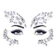 EDM Gem Sticker Eye Sticker Diamond Silver Gem Face Sticker Diamond diy Acrylic Resin Crystal Diamon