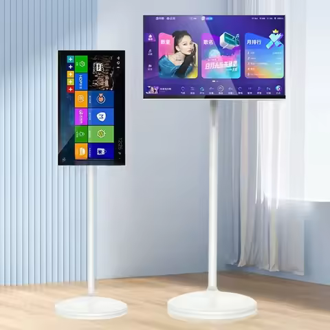 Touch Screen 32 Inch Android Smart TV Stand 10000mAH High-Battery 8+128G 4K UHD Device Rotatable Mov