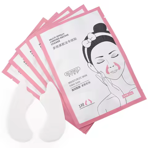 A87Z HUNMUI 5Pair Frown Lines Removal Patch Nasolabial Folds Anti-Wrinkle Mask Anti-Aging Stickers M