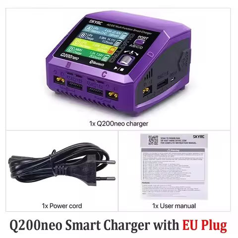 SkyRC Q200neo Lipo Battery Balance Charger Discharger AC200W DC400W 10A for 1-6S LiPo Li-ion Life Li