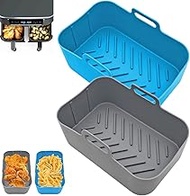 2 Pack Air Fryer Silicone Liners for Ninja Foodi Dual Zone 7.6L AF300UK and 9.5L AF400UK, Ninja Reus