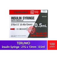 TERUMO INSULIN SYRINGE 0.5ML WITH NEEDLE 27G X 1/2" (0.40 X 13MM) 100S (CODE SS*05M2713KS)