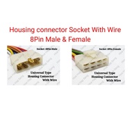 8Pin Housing connector Socket With Wire Male & Female