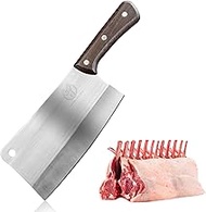 Meat Cleaver Knife - 7'' Butcher Knife Meat Chopper Bone Cutting Knife - Heavy Duty Blade Meat Knife