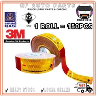 1ROLL=150PCS PUSPAKOM PASS SIRIM 3M DIAMOND GRADE SIDE MARKING REFLECTOR STICKER TYPE 5 J5 REFLECTIVE YELLOW RED KURNING