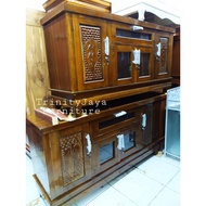 Bufet Meja Tv Diswar Kayu Jati Uk 160cm/TRINITYJAYAFURNITURE