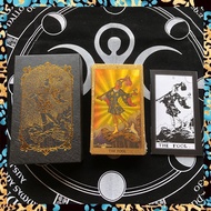 กล่องกระดาษไพ่ทาโรต์พลาสติก | คลาสสิกฟอยล์สีทองไรเดอร์ไพ่ทาโรต์ดาดฟ้า | ด้วยกระดาษคู่มือหนังสือ | ต้