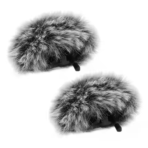 2pcs Grey Microphones Windscreens Fit for DJI MIC 2, Microphone Furry Wind Muff Foam