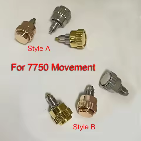 1PCS Dia 5.4MM Silver Gold Watch Crown 7750 Movement Button 2 O'Clock Watch Buttons For Rlx Daytona 