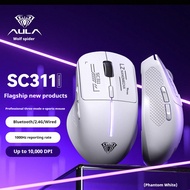 AUA SC311เมาส์สามโหมดไร้สายแบบมีสายบลูทูธเหมาะกับเมาส์สำหรับโน้ตบุคเล่นเกม Esports