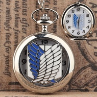 Attack on Titan Captain Levi Flip Silver Quartz Pocket Watch Anime Merchandise Gifts for Boys and Girls