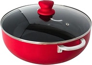 IMUSA 6.9 Qt Large Red Aluminum Dutch Oven Caldero with Black Ceramic Nonstick & Glass Lid – Big Ric