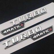 Mercedes Benz Turbo 4Matic Fender Emblem + Mercy Side Emblem
