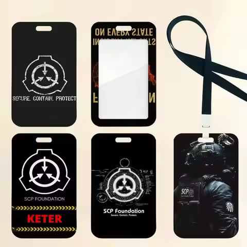 S-Scp F-Foundation Card Holder Cardcase Bus Subway Work Permit Student Lanyard Neck Straps Badge Hol