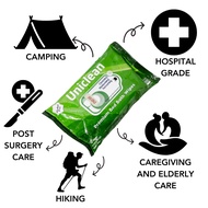 UNICLEAN Premium Bed Bath Wipes with Chlorhexidine Gluconate (CHG)(32cm x 32cm) No Rinse, Lint Free 