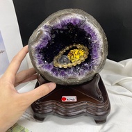 Transparent Purple Crystal Teeth With Yellow Agate Partial Wealth Entity More Beautiful Amethyst Cave ESPA+3.7kg Uruguay Geode Ame